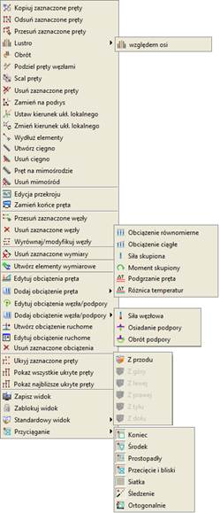 menu kontekstowe 2d