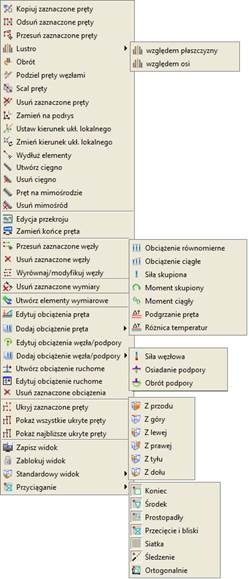 menu kontektowe 3D