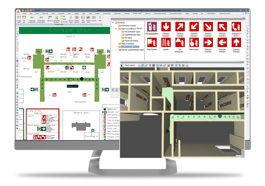 ArCADia - DROGI EWAKUACYJNE, projektuj drogi i plany ewakuacji z programem ArCADia BIM