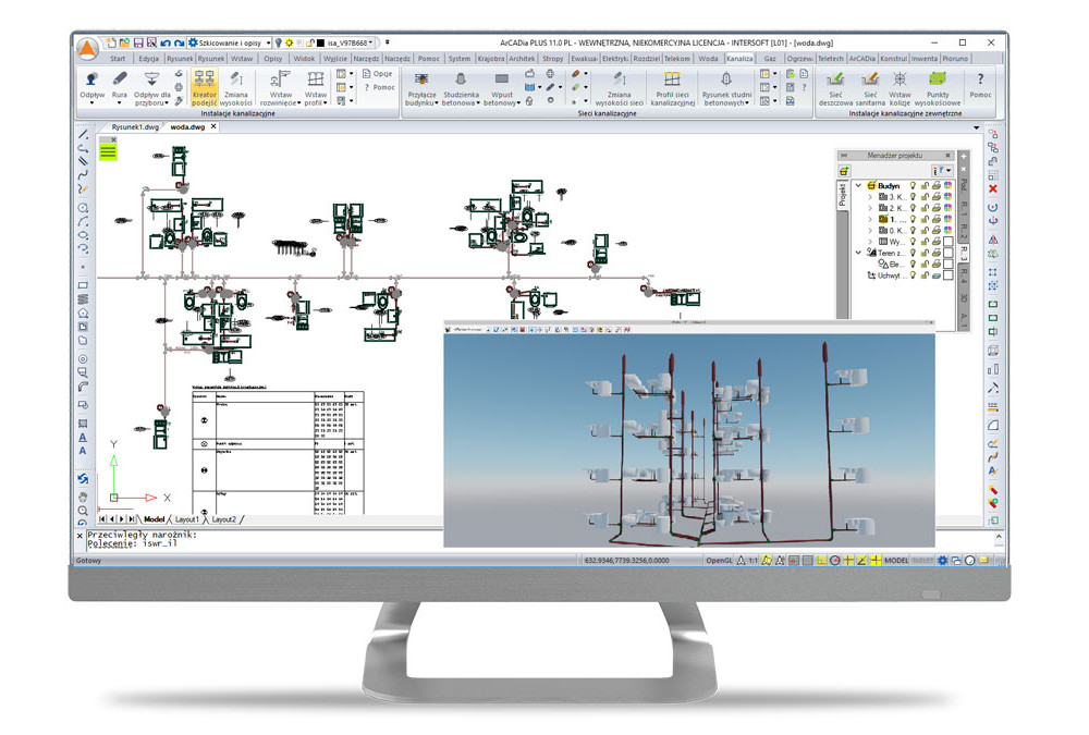 ArCADia-INSTALACJE KANALIZACYJNE