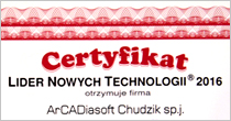 Tytu Lidera Nowych Technologii za ArCADia-TERMO PRO.