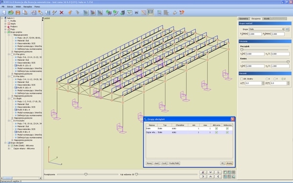 Konstrukcje stalowe: projekt hali w programie Rama 3D